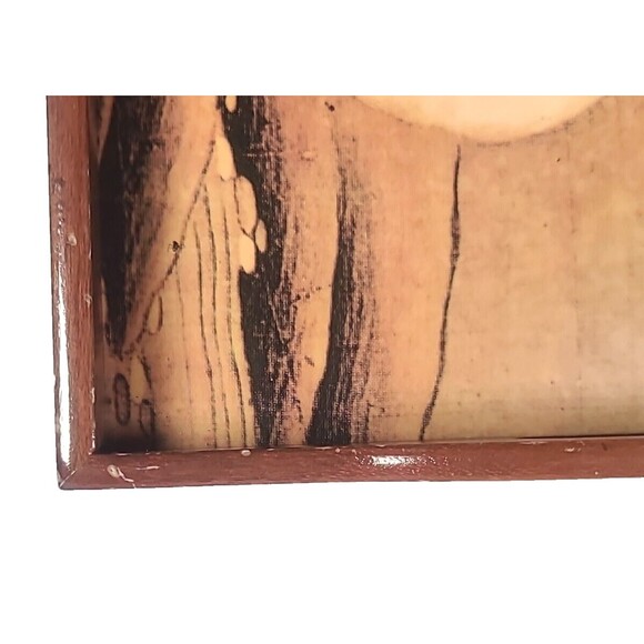 Vintage Wooden TV Tray White Swan Lap Desk Food Tray With Handles MCM 17"X12" - Picture 5 of 10